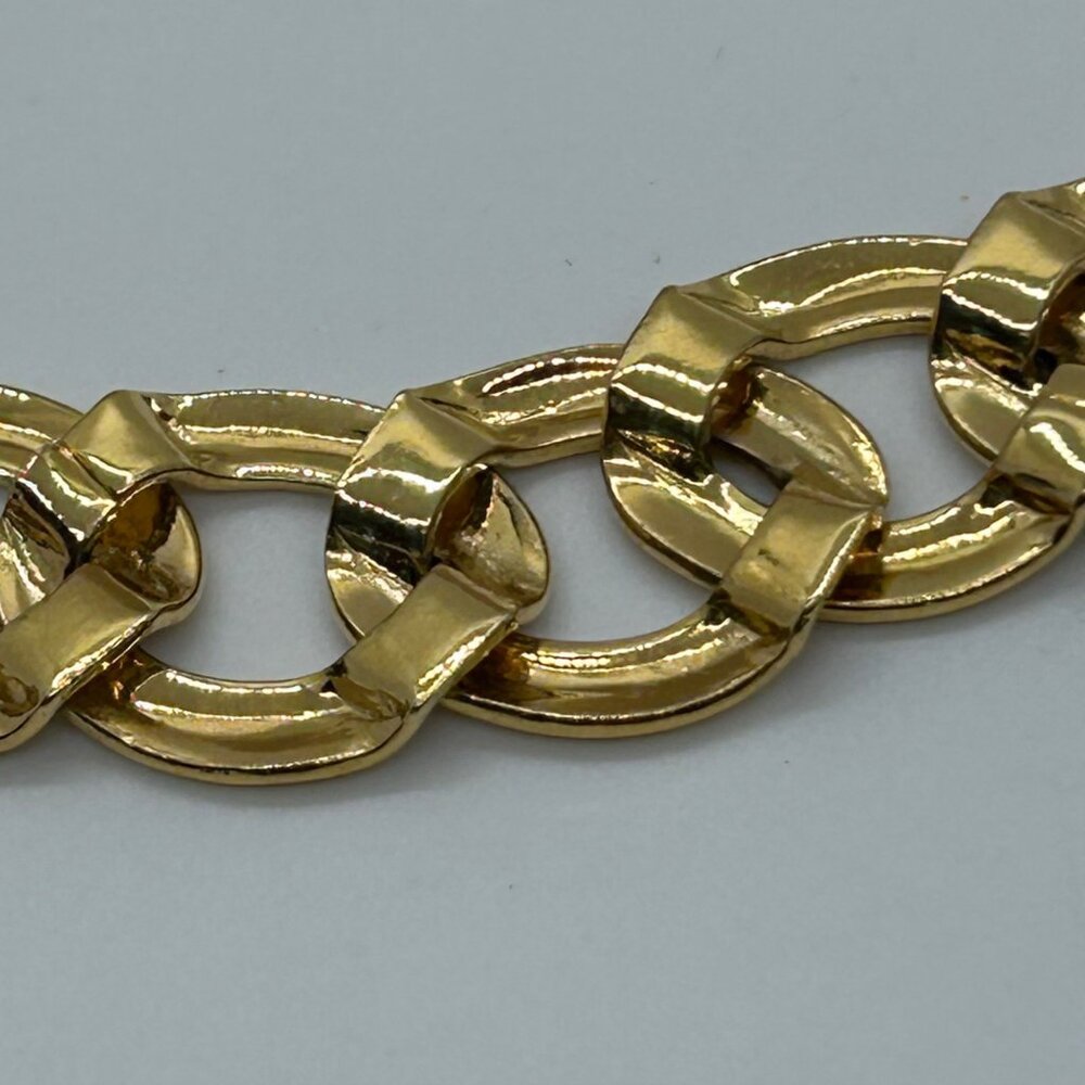 Vintage Napier Gold-tone Bracelet Chunky Curb Link 80s Designer Statement 7 in. - Picture 13 of 14